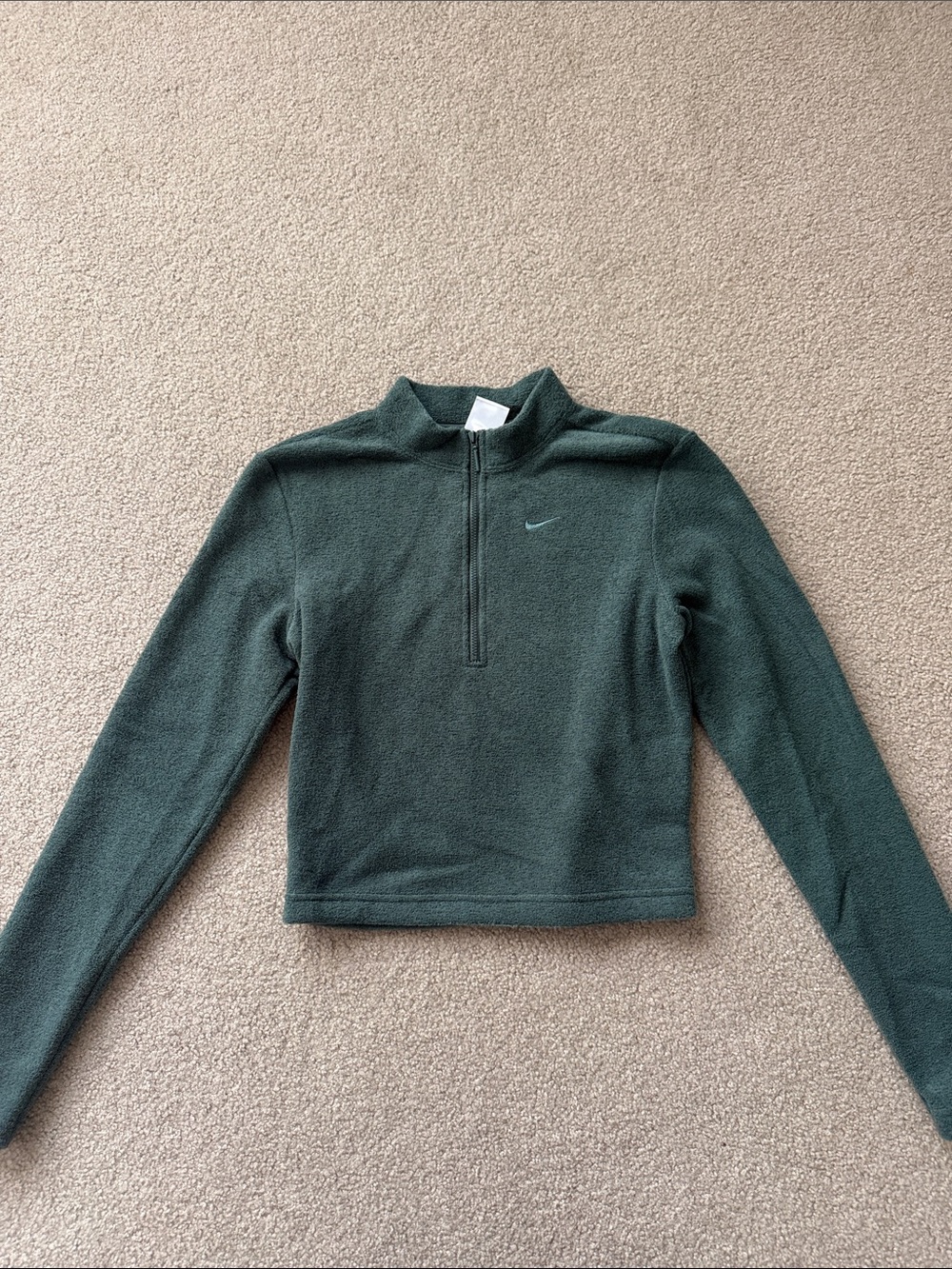 Nike Women's Dark Green Half-Zip Fleece Pullover